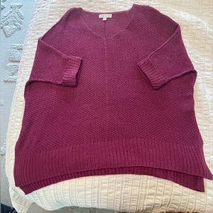 Oversized Lightweight Purple VNeck Sweater